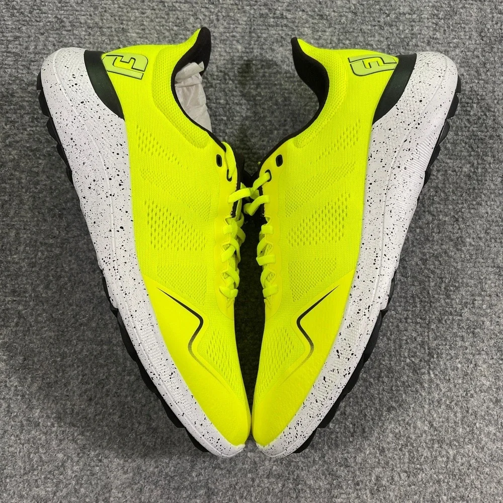 Footjoy FJ Flex Spikeless Golf Shoes Mens 10.5 Medium Citrus Glow Yellow 56145